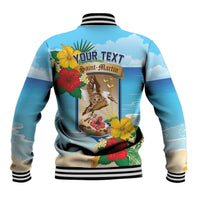 Personalized Collectivity of Saint Martin Baseball Jacket Hibiscus Flowers Tropical Beach - Wonder Print Shop