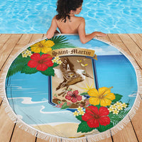 Collectivity of Saint Martin Beach Blanket Hibiscus Flowers Tropical Beach - Wonder Print Shop