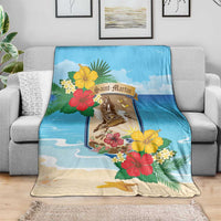 Collectivity of Saint Martin Blanket Hibiscus Flowers Tropical Beach - Wonder Print Shop