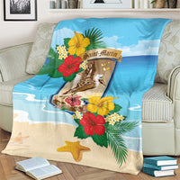 Collectivity of Saint Martin Blanket Hibiscus Flowers Tropical Beach - Wonder Print Shop