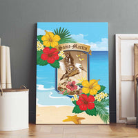 Collectivity of Saint Martin Canvas Wall Art Hibiscus Flowers Tropical Beach - Wonder Print Shop