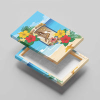 Collectivity of Saint Martin Canvas Wall Art Hibiscus Flowers Tropical Beach - Wonder Print Shop