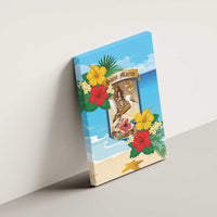 Collectivity of Saint Martin Canvas Wall Art Hibiscus Flowers Tropical Beach - Wonder Print Shop