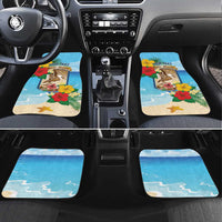 Personalized Collectivity of Saint Martin Car Mats Hibiscus Flowers Tropical Beach - Wonder Print Shop