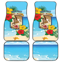 Personalized Collectivity of Saint Martin Car Mats Hibiscus Flowers Tropical Beach - Wonder Print Shop