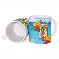 Personalized Collectivity of Saint Martin Ceramic Mug Hibiscus Flowers Tropical Beach - Wonder Print Shop