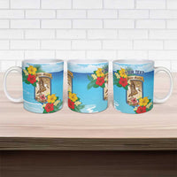 Personalized Collectivity of Saint Martin Ceramic Mug Hibiscus Flowers Tropical Beach - Wonder Print Shop