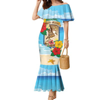 Personalized Collectivity of Saint Martin Family Matching Mermaid Dress and Hawaiian Shirt Hibiscus Flowers Tropical Beach - Wonder Print Shop