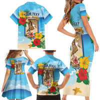 Personalized Collectivity of Saint Martin Family Matching Short Sleeve Bodycon Dress and Hawaiian Shirt Hibiscus Flowers Tropical Beach - Wonder Print Shop