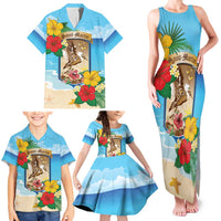 Personalized Collectivity of Saint Martin Family Matching Tank Maxi Dress and Hawaiian Shirt Hibiscus Flowers Tropical Beach - Wonder Print Shop