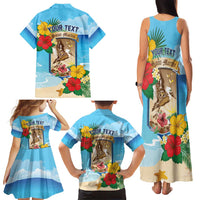 Personalized Collectivity of Saint Martin Family Matching Tank Maxi Dress and Hawaiian Shirt Hibiscus Flowers Tropical Beach - Wonder Print Shop