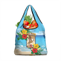Collectivity of Saint Martin Grocery Bag Hibiscus Flowers Tropical Beach - Wonder Print Shop