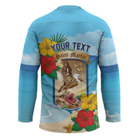 Personalized Collectivity of Saint Martin Hockey Jersey Hibiscus Flowers Tropical Beach - Wonder Print Shop