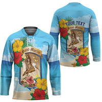 Personalized Collectivity of Saint Martin Hockey Jersey Hibiscus Flowers Tropical Beach - Wonder Print Shop