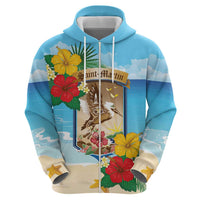 Personalized Collectivity of Saint Martin Hoodie Hibiscus Flowers Tropical Beach - Wonder Print Shop