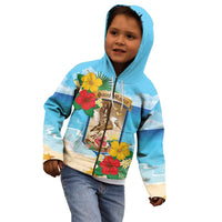 Personalized Collectivity of Saint Martin Kid Hoodie Hibiscus Flowers Tropical Beach - Wonder Print Shop