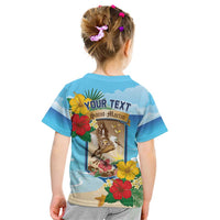 Personalized Collectivity of Saint Martin Kid T Shirt Hibiscus Flowers Tropical Beach - Wonder Print Shop