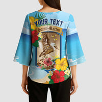 Personalized Collectivity of Saint Martin Kimono Sleeve Blouse Hibiscus Flowers Tropical Beach - undefined