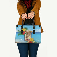 Collectivity of Saint Martin Leather Bag Hibiscus Flowers Tropical Beach - Wonder Print Shop