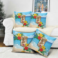 Collectivity of Saint Martin Pillow Cover Hibiscus Flowers Tropical Beach - Wonder Print Shop
