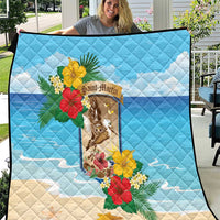 Collectivity of Saint Martin Quilt Hibiscus Flowers Tropical Beach - Wonder Print Shop