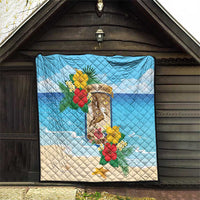 Collectivity of Saint Martin Quilt Hibiscus Flowers Tropical Beach - Wonder Print Shop