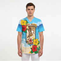 Personalized Collectivity of Saint Martin Scrub Top Hibiscus Flowers Tropical Beach - Wonder Print Shop