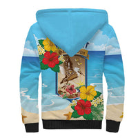 Personalized Collectivity of Saint Martin Sherpa Hoodie Hibiscus Flowers Tropical Beach - Wonder Print Shop