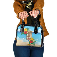Collectivity of Saint Martin Shoulder Handbag Hibiscus Flowers Tropical Beach - Wonder Print Shop