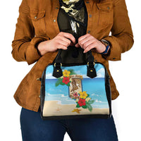 Collectivity of Saint Martin Shoulder Handbag Hibiscus Flowers Tropical Beach - Wonder Print Shop