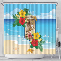Collectivity of Saint Martin Shower Curtain Hibiscus Flowers Tropical Beach - Wonder Print Shop