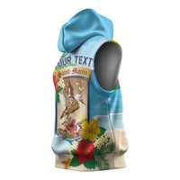 Personalized Collectivity of Saint Martin Sleeveless Hoodie Hibiscus Flowers Tropical Beach - Wonder Print Shop