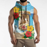 Personalized Collectivity of Saint Martin Sleeveless Hoodie Hibiscus Flowers Tropical Beach - Wonder Print Shop