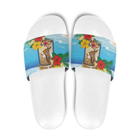 Collectivity of Saint Martin Slide Sandals Hibiscus Flowers Tropical Beach - Wonder Print Shop