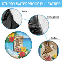 Collectivity of Saint Martin Spare Tire Cover Hibiscus Flowers Tropical Beach - Wonder Print Shop