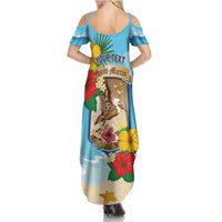 Personalized Collectivity of Saint Martin Summer Maxi Dress Hibiscus Flowers Tropical Beach - Wonder Print Shop