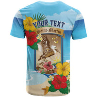 Personalized Collectivity of Saint Martin T Shirt Hibiscus Flowers Tropical Beach - Wonder Print Shop