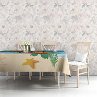 Collectivity of Saint Martin Tablecloth Hibiscus Flowers Tropical Beach - Wonder Print Shop