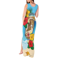 Personalized Collectivity of Saint Martin Tank Maxi Dress Hibiscus Flowers Tropical Beach - Wonder Print Shop