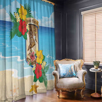 Collectivity of Saint Martin Window Curtain Hibiscus Flowers Tropical Beach - Wonder Print Shop