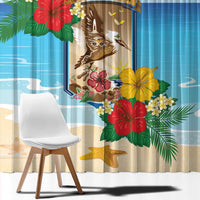 Collectivity of Saint Martin Window Curtain Hibiscus Flowers Tropical Beach - Wonder Print Shop