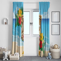 Collectivity of Saint Martin Window Curtain Hibiscus Flowers Tropical Beach - Wonder Print Shop