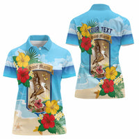 Personalized Collectivity of Saint Martin Women Polo Shirt Hibiscus Flowers Tropical Beach - Wonder Print Shop