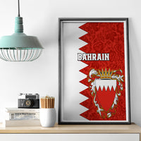Bahrain Independence Day Canvas Wall Art Bahrayn Coat Of Arms Floral Pattern - Wonder Print Shop