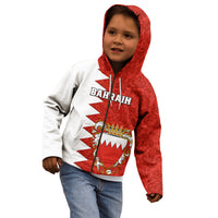 Bahrain Independence Day Kid Hoodie Bahrayn Coat Of Arms Floral Pattern - Wonder Print Shop