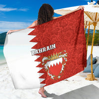 Bahrain Independence Day Sarong Bahrayn Coat Of Arms Floral Pattern - Wonder Print Shop