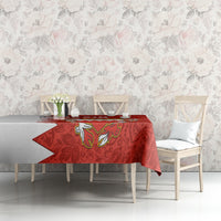Bahrain Independence Day Tablecloth Bahrayn Coat Of Arms Floral Pattern - Wonder Print Shop