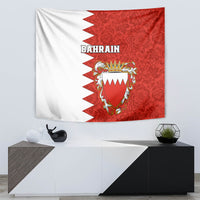 Bahrain Independence Day Tapestry Bahrayn Coat Of Arms Floral Pattern - Wonder Print Shop