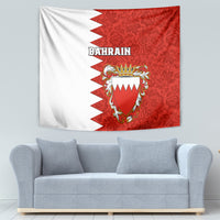Bahrain Independence Day Tapestry Bahrayn Coat Of Arms Floral Pattern - Wonder Print Shop