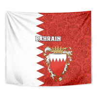 Bahrain Independence Day Tapestry Bahrayn Coat Of Arms Floral Pattern - Wonder Print Shop
